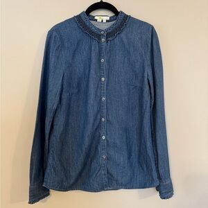 Boden Ruffle Denim Blouse